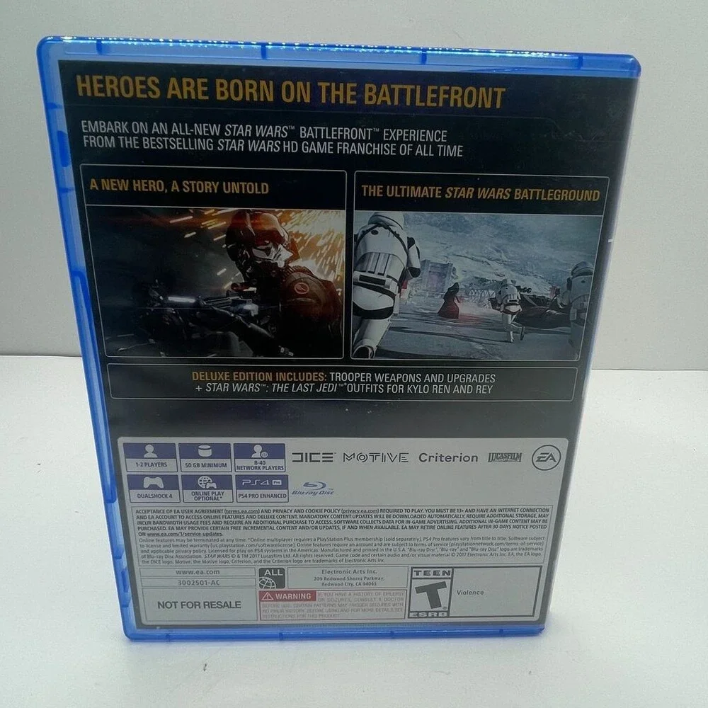 Star Wars Battlefront II 2 Elite Trooper Deluxe Edition (Sony PS4) No Manual